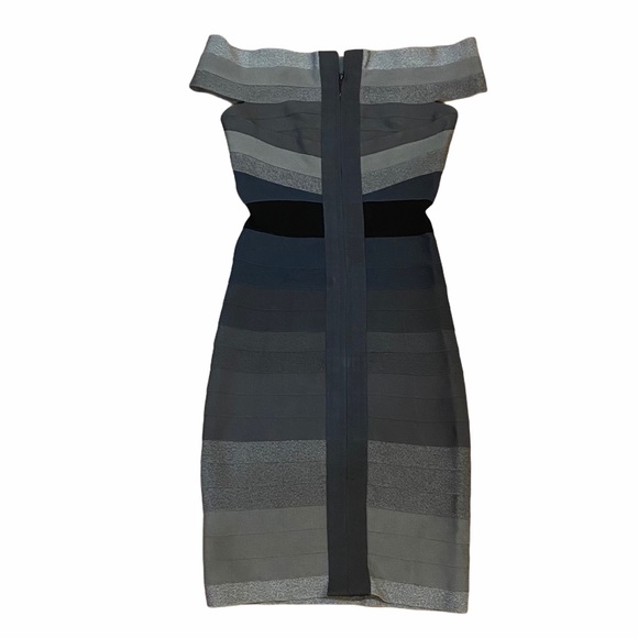Herve Leger Ombré Off Shoulder Bandage Dress XS - Picture 4 of 7